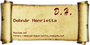 Debnár Henrietta névjegykártya