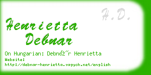 henrietta debnar business card